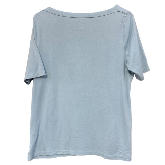 Talbots Petites XLp Blue Stretch Weekend Tee Short Sleeve Cotton Blend - Picture 2 of 4